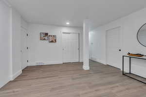 Interior space with light wood-type flooring
