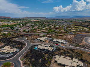 Bird's eye view with a mountain view