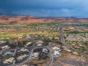 Drone / aerial view featuring a mountain view