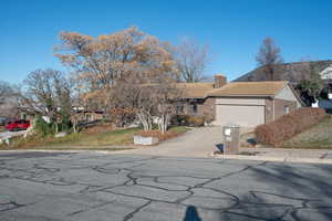 Home front with a garage