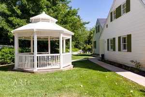 View of yard featuring a gazebo