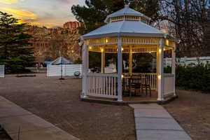 Exterior space with a gazebo