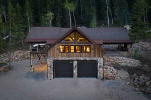 View of front of home with a garage