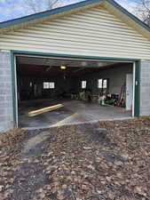 View of garage