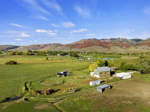 Property view of mountains with a rural view