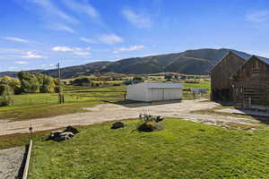 View of mountain feature with a rural view