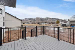 Large back deck with incredible mountain views.