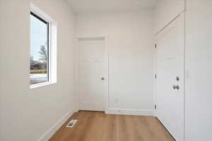 Mudroom area from garage entrance.