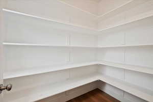 Maximum shelving space in the large pantry.