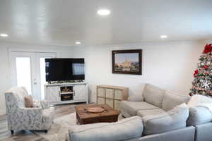 Living room featuring light hardwood / wood-style floors