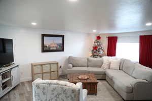 Living room featuring light hardwood / wood-style floors