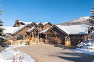 View of front of house featuring a mountain view