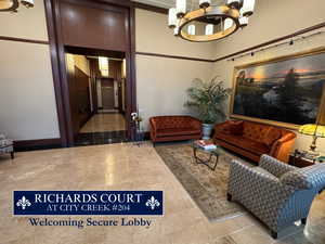 Welcoming and secure lobby with comfortable seating options