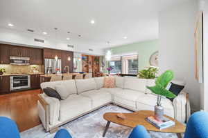 Living room featuring hardwood / wood-style floors