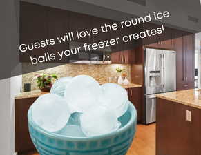 Guests will love the round ice balls your freezer creates