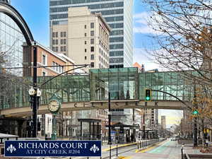 Bridge connecting two main sections of City Creek Center over Main Street.