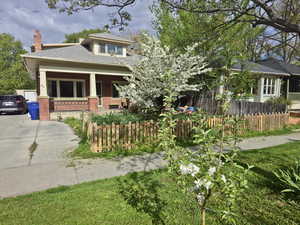 View of front facade featuring covered porch