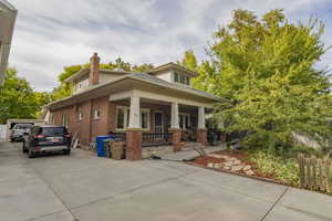 View of front of home featuring covered porch