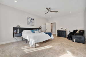 Bedroom featuring ceiling fan