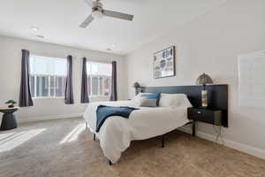 Bedroom with ceiling fan