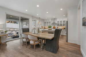 Dining room with hardwood / wood-style floors