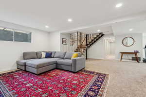 View of carpeted living room