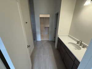 Owner's Bathroom, walk in shower is to the left, water closet to the right, and walk in closet straight ahead.