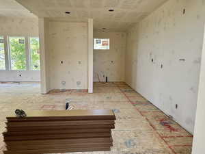 Kitchen including a full fridge freeze combo