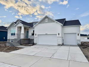 View of front of house with a garage