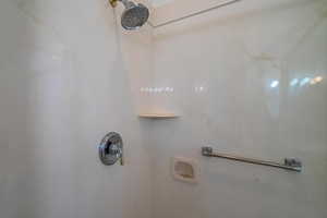 Walk in shower with cultured marble