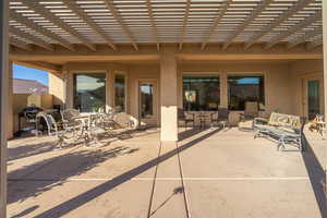 View of patio featuring a pergola