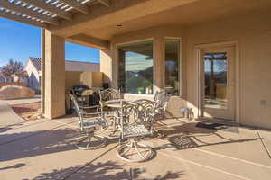 View of patio / terrace featuring a pergola