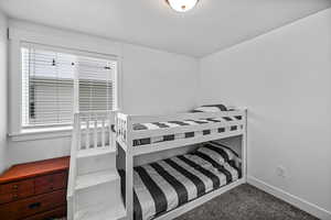 Bedroom with carpet floors