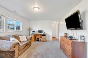 View of carpeted living room