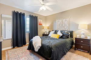 Bedroom with ceiling fan