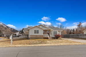 View of front of house featuring a mountain view