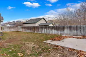 View of yard with a mountain view