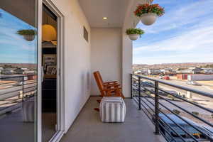 View of balcony off of the Master bedroom