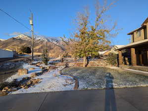 View of yard featuring a mountain view