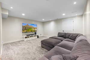 View of carpeted living room