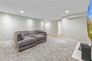 View of carpeted living room