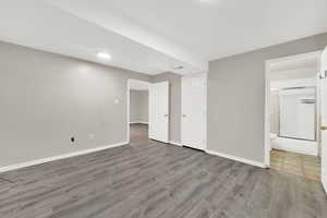 Interior space featuring light hardwood / wood-style flooring