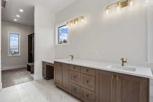 Bathroom featuring vanity