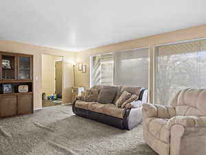 View of carpeted living room