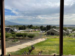 View of yard with a mountain view