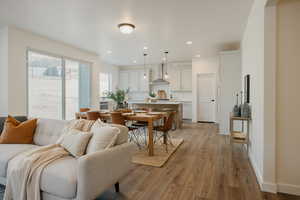 Living room featuring light hardwood / wood-style floors