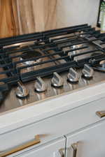 Details with stainless steel gas cooktop