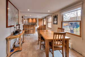 Dining area with baseboard heating