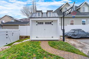 View of storage shed