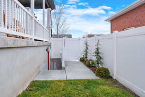 View of basement apartment entrance